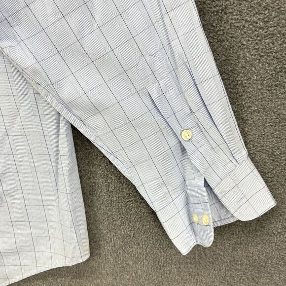 Club Room Shirt Mens Large 16 34 / 35 Blue Plaid Button Down Pocket Easy care - Picture 14 of 16